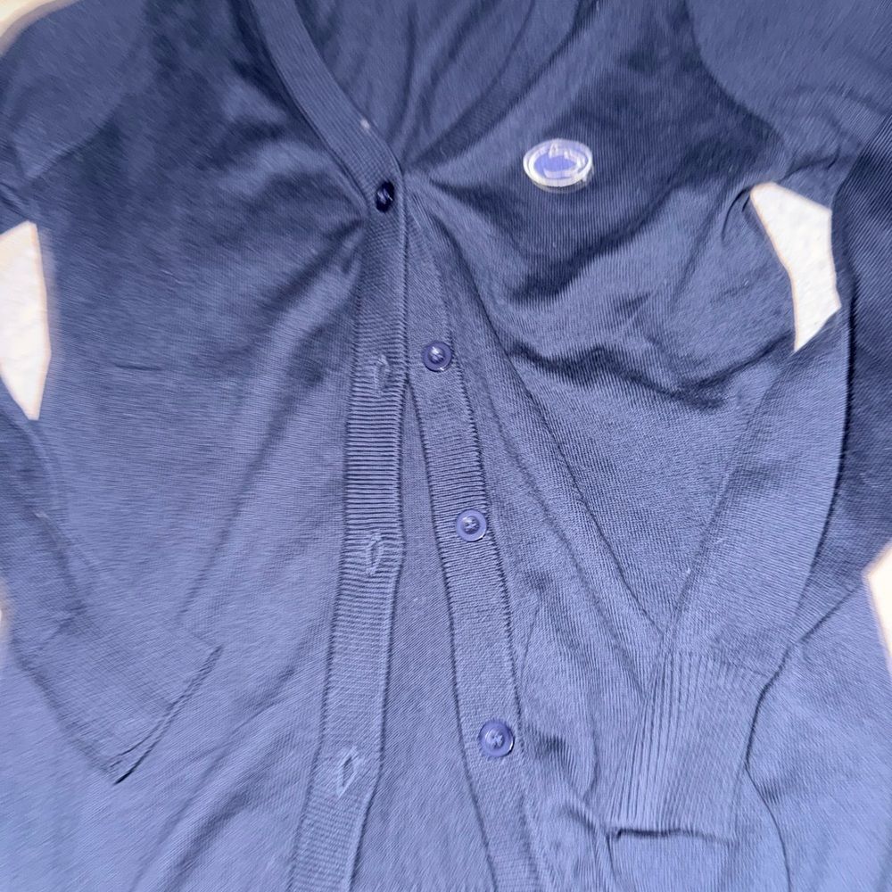 Penn State Navy V-Neck Button Cardigan Sweater vintage